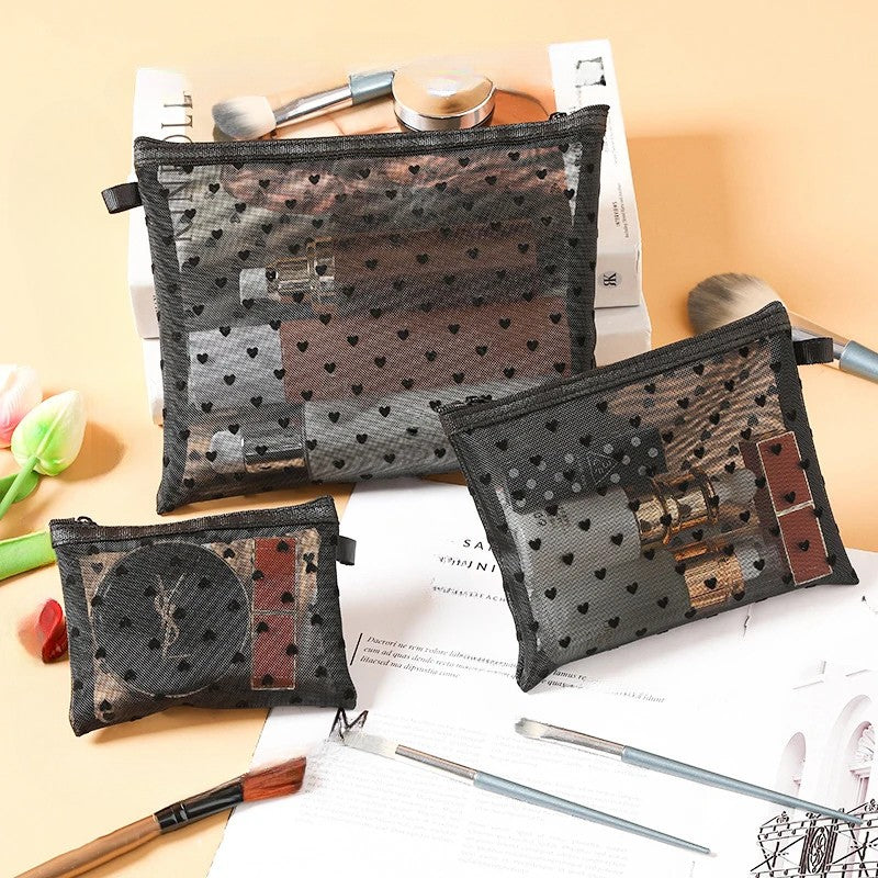 Trousse maquillage - Transparente Coeurs
