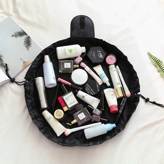 trousse maquillage pratique noir totalement ouverte rangement innovant