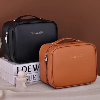 Trousse maquillage - OrganizeBeauty - Rangement innovant - Couleur noir et marron - fermées