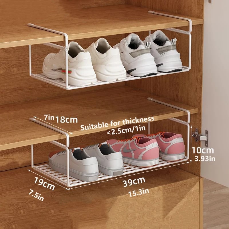 Etagère-chaussure-suspendue-rangement-innovant-blanc-taille-médium-deux-pièces