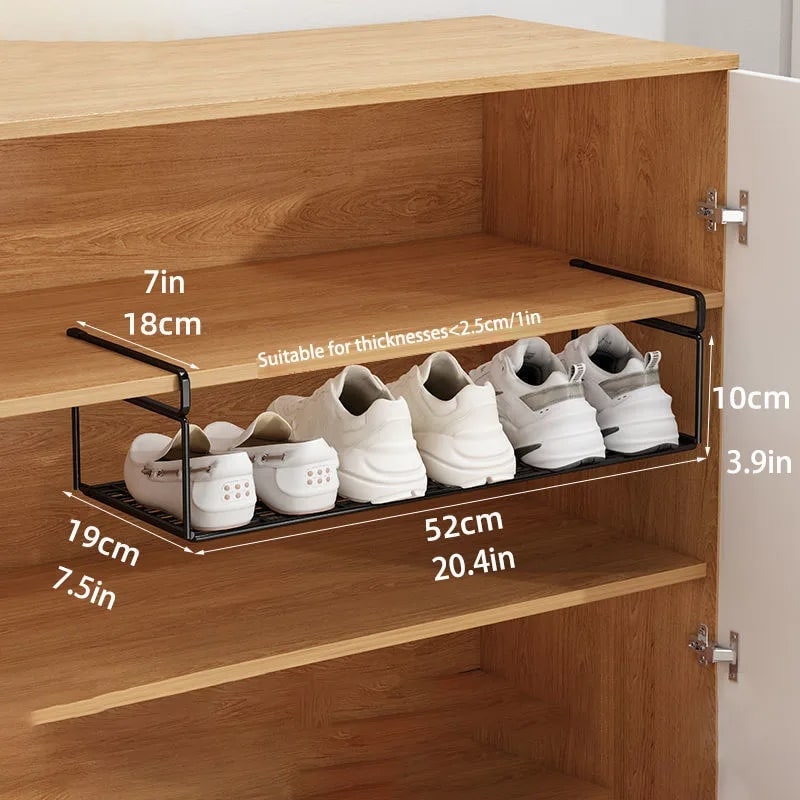 Etagère-chaussure-suspendue-rangement-innovant-noir-taille-large-une-pièce