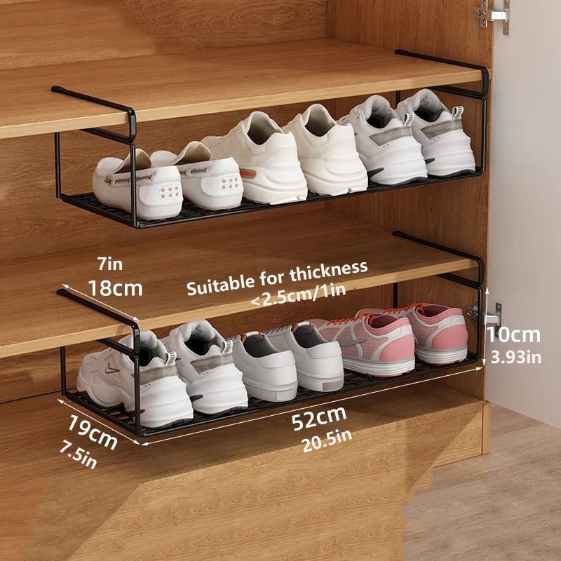 Etagère-chaussure-suspendue-rangement-innovant-noir-taille-large-deux-pièces