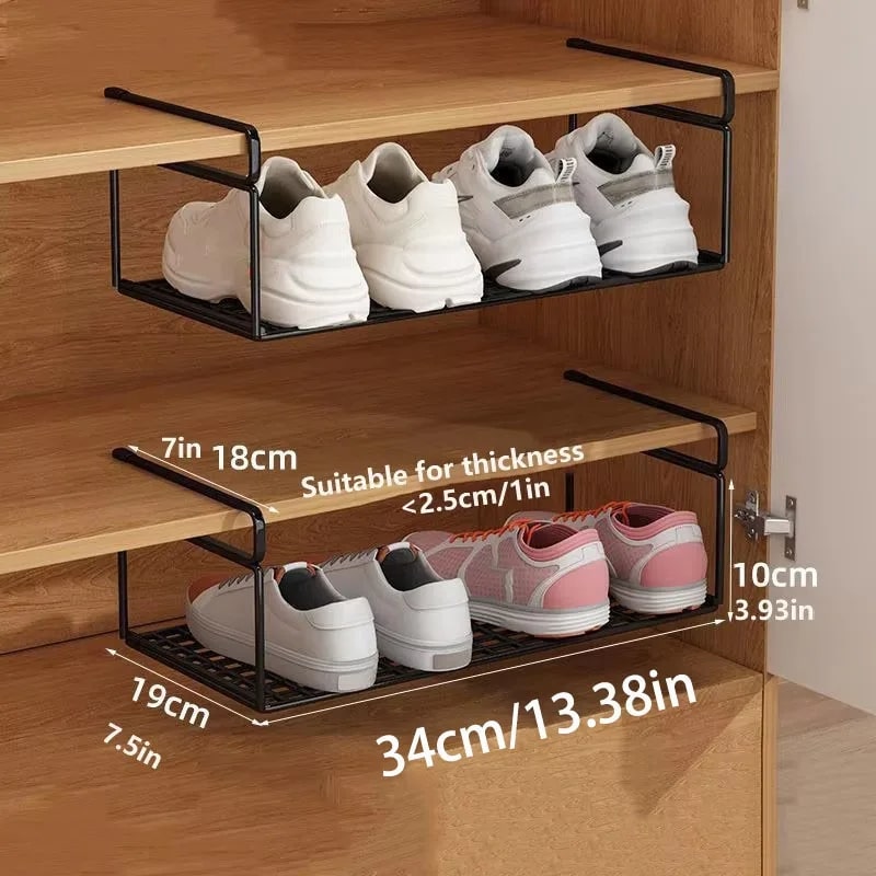 Etagère-chaussure-suspendue-rangement-innovant-noir-taille-petite-deux-pièces