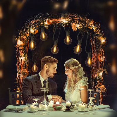 Guirlande solaire décoration diner couple amoureux