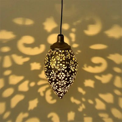 Lampe solaire décoration allumée projection motifs sur mur