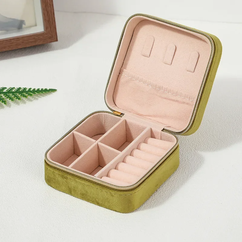 Rangement Bijoux - Boîte à Bijoux en Velours - Vert - Rangement Innovant