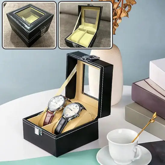 Rangement Bijoux - Boîte à Montre - 2 Unités Noir Velours Crème - Rangement Innovant