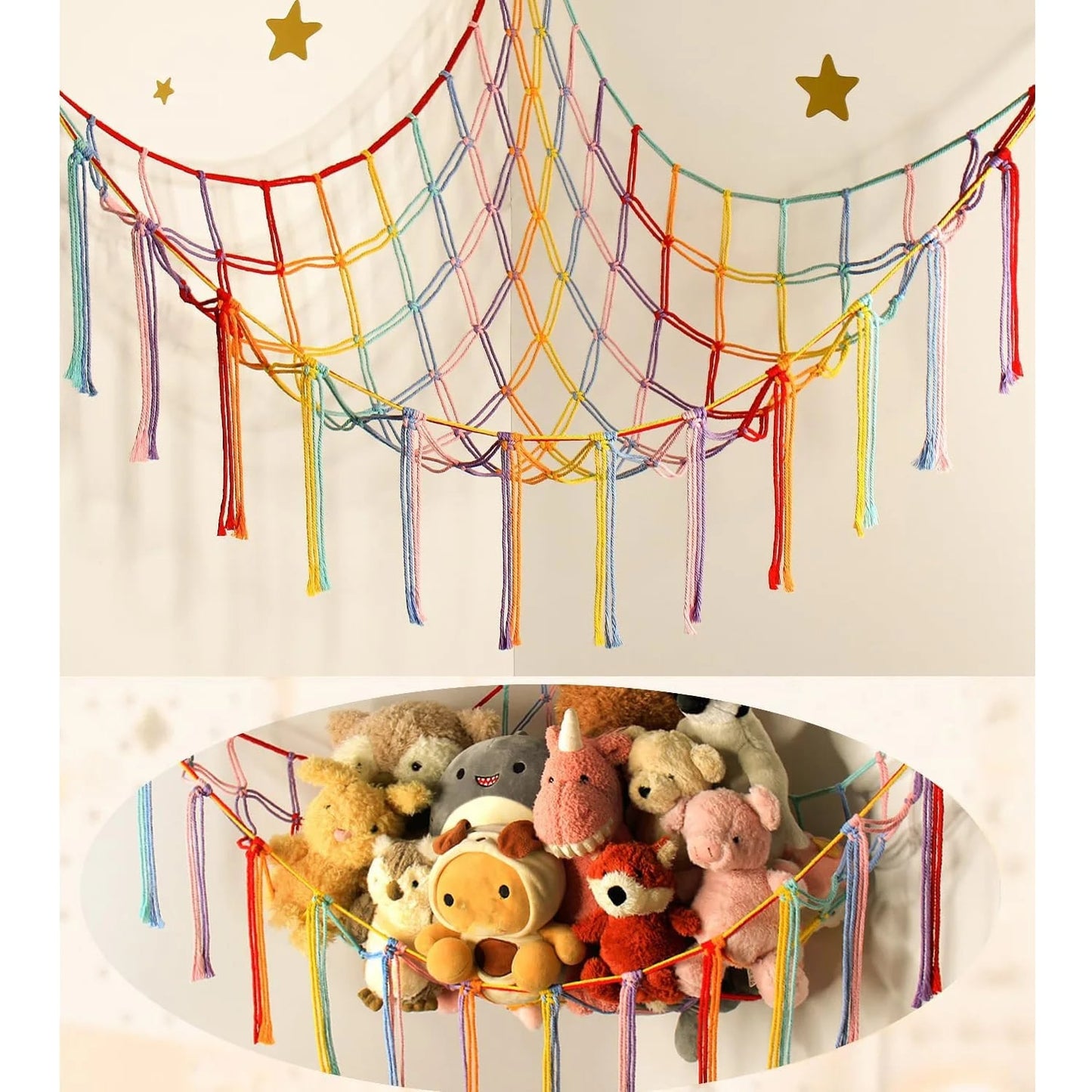 Rangement-Chambre-Enfant-Range-Peluches-StorageHammockâą-Rangement-Innovant-multicolore