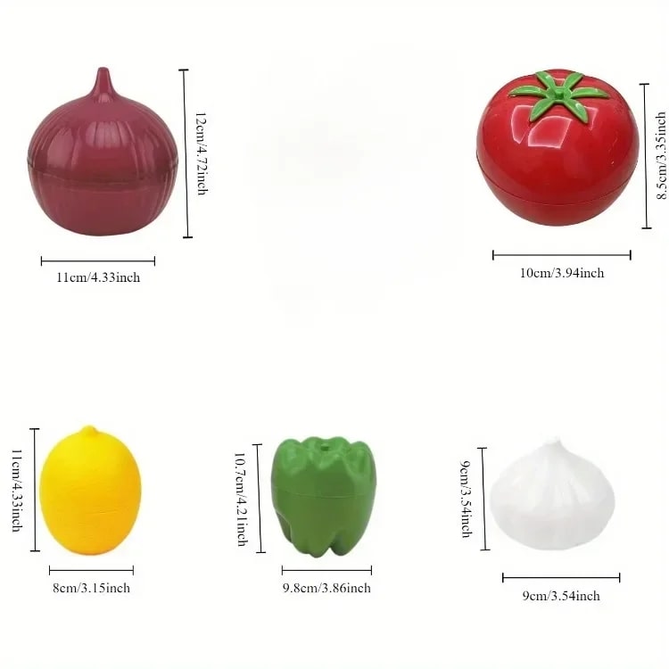Rangement-Cuisine-Boîte-de-Conservation-Alimentaire-VeggieKeeper™-Rangement-innovant-groupés-dimensions-indiquées