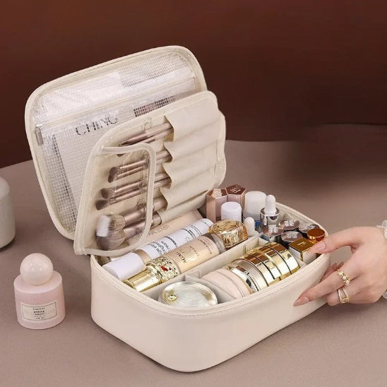 Trousse maquillage - OrganizeChic - Rangement innovant - beige