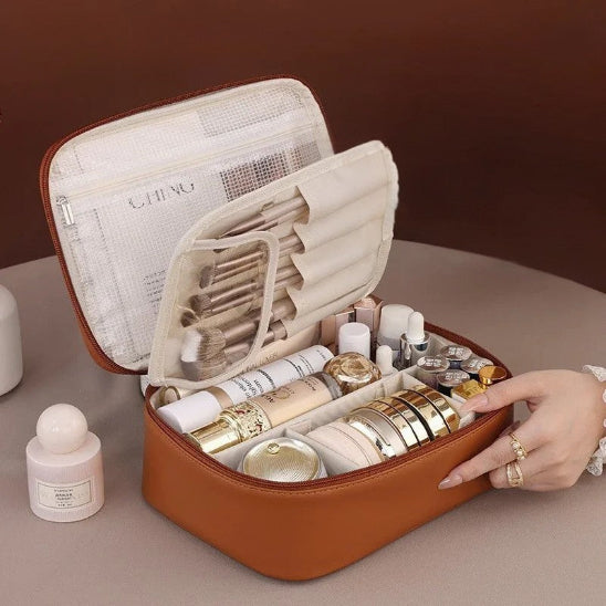 Trousse maquillage - OrganizeChic - Rangement innovant - marron