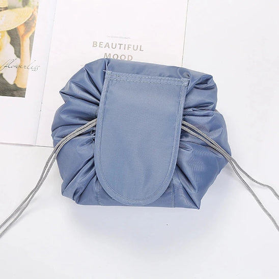 trousse maquillage pratique bleu rangement innovant