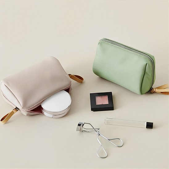 Trousse maquillage - Élégante - Rangement innovant - kaki - vert