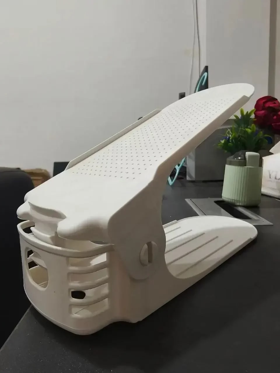 Range-chaussures-réglable-rangement-innovant-blanc