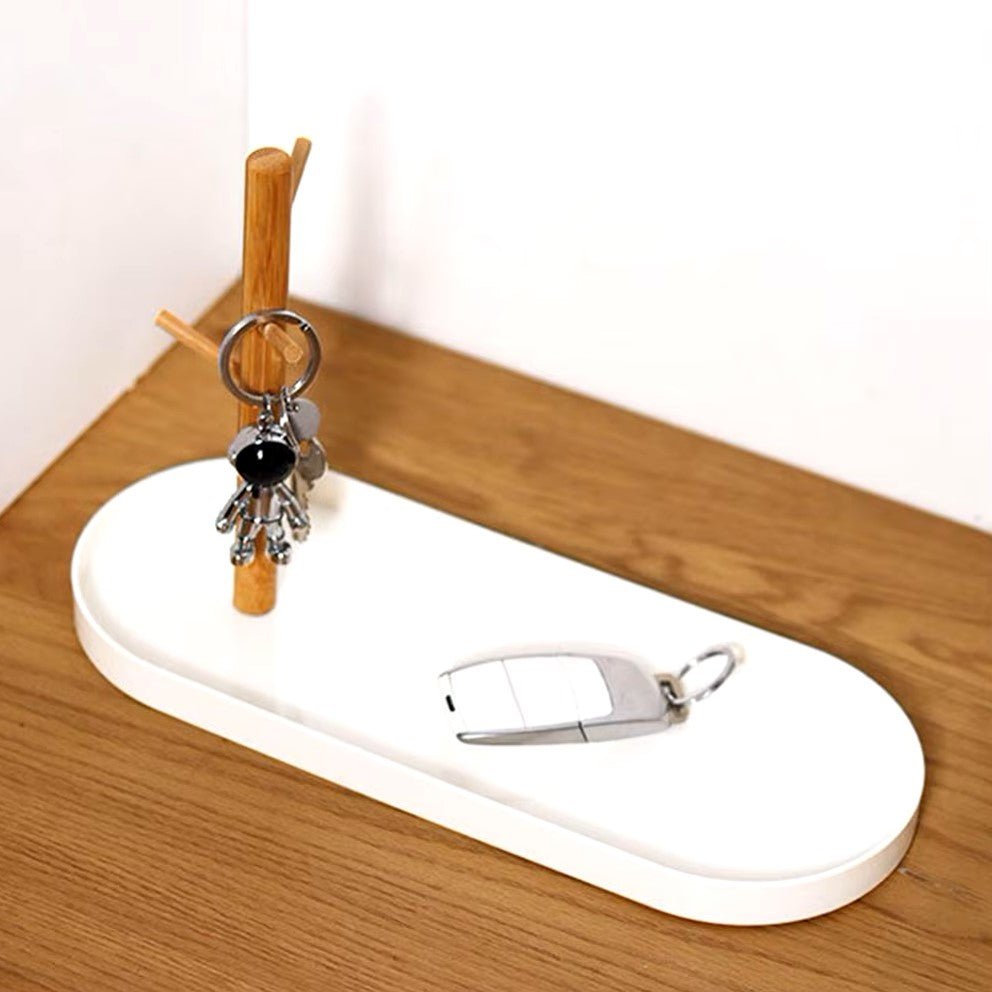 Rangement Bijoux - Et Clé - BranchOvalTray™ - Blanc - Oval/Blanc - Rangement Innovant