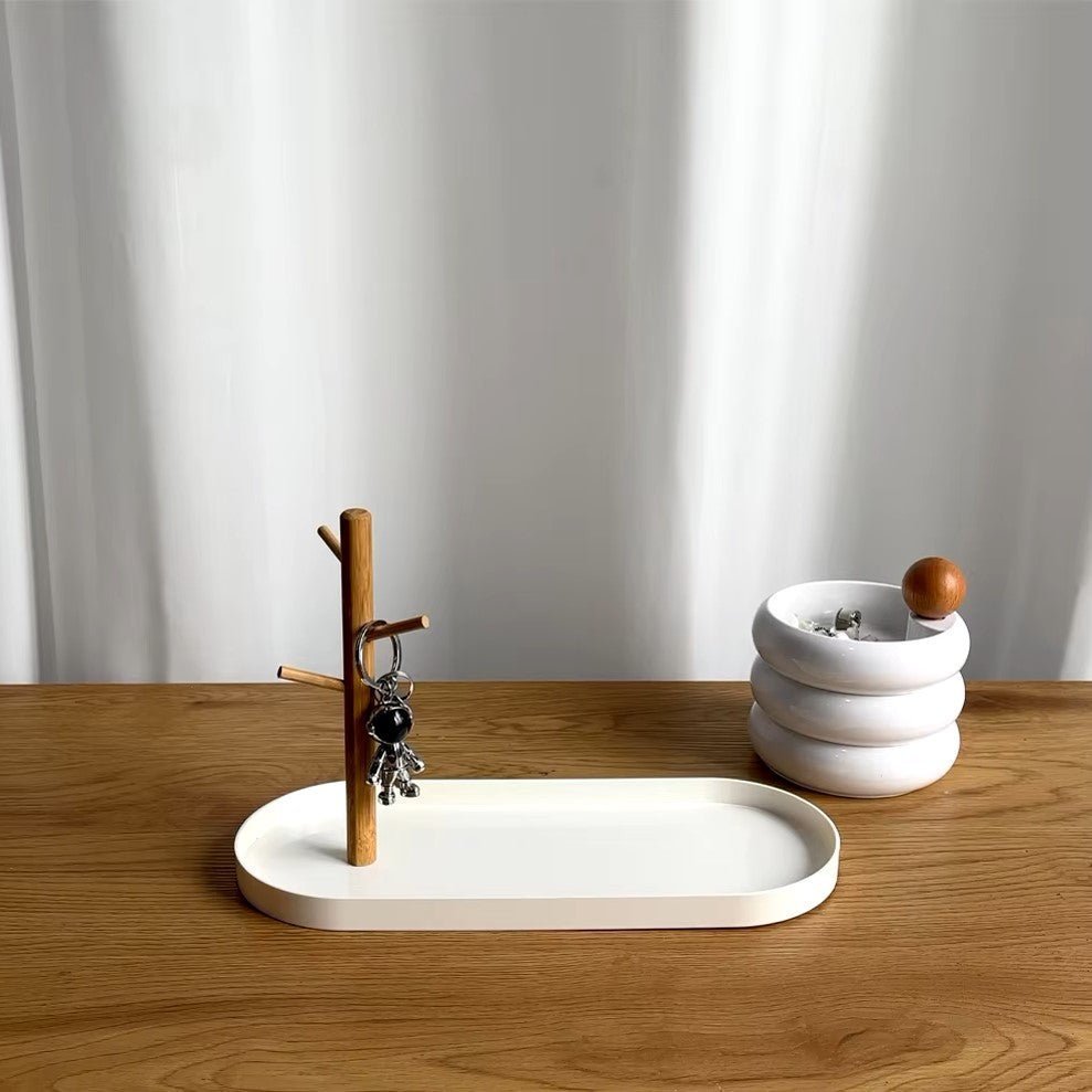 Rangement Bijoux - Et Clé - BranchOvalTray™ - Blanc - Oval/Blanc - Rangement Innovant