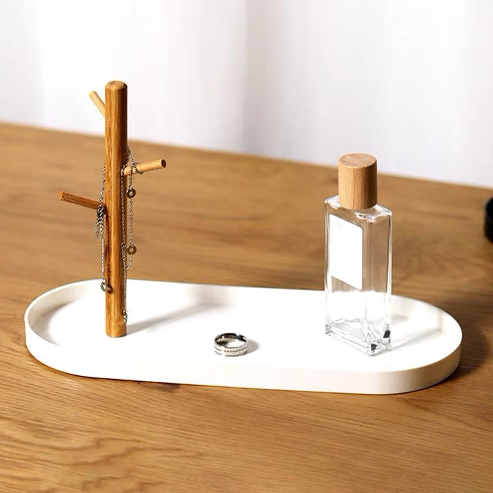 Rangement Bijoux - Et Clé - BranchOvalTray™ - Blanc - Oval/Blanc - Rangement Innovant