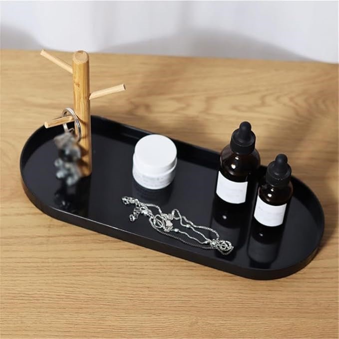 Rangement Bijoux - Et Clé - BranchOvalTray™ - Noir - Oval/Noir - Rangement Innovant