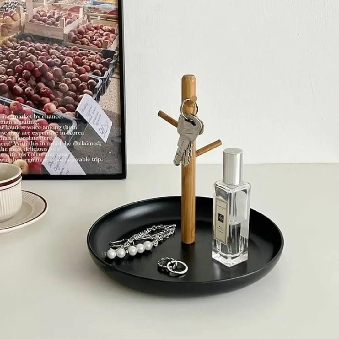 Rangement Bijoux - Et Clé - BranchRoundTray™ - Noir - Rond/Noir - Rangement Innovant