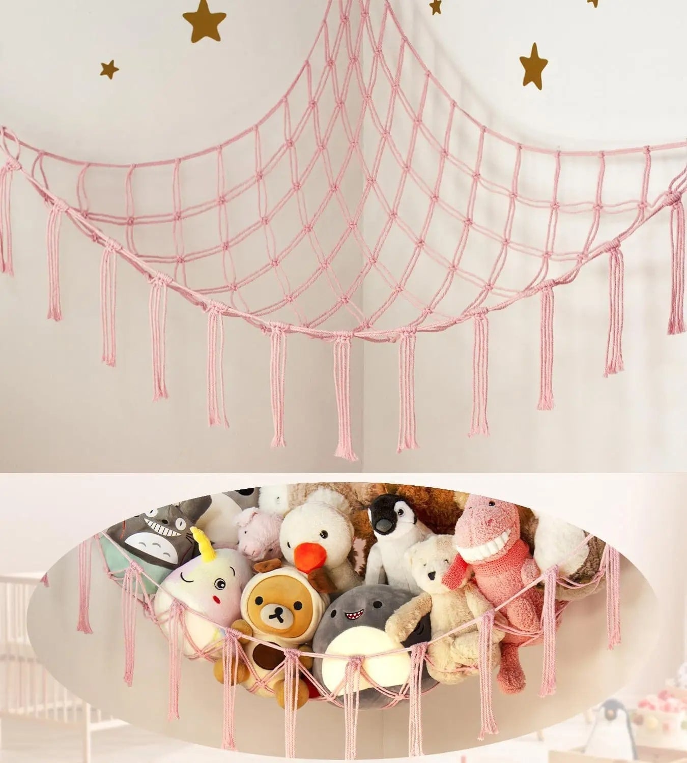 Rangement Chambre Enfant - Range Peluches - StorageHammockâą - Rose - Rangement Innovant