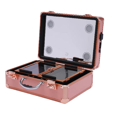 Mallette de maquillage led professionnelle ouverte vide