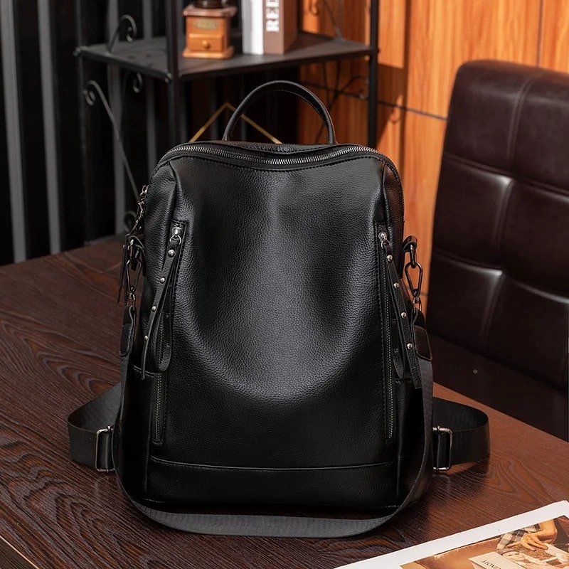 SAC A DOS FEMME - Polyvalent - Noir - Rangement Innovant