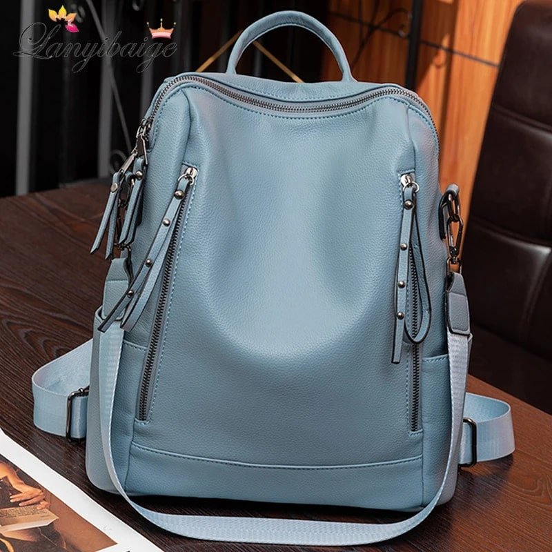 SAC A DOS FEMME - Polyvalent - Bleu - Rangement Innovant