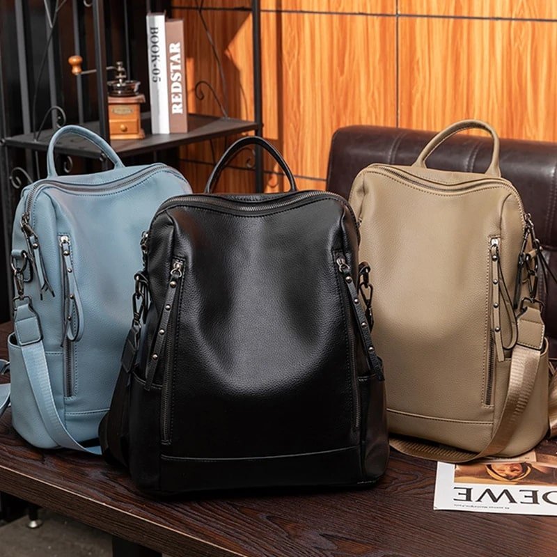 SAC A DOS FEMME - Polyvalent - Bleu - Rangement Innovant