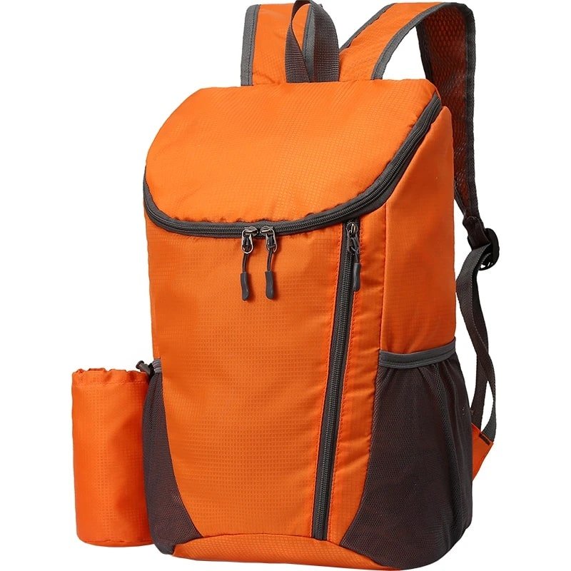 SAC A DOS - Pliable - Orange - Rangement Innovant