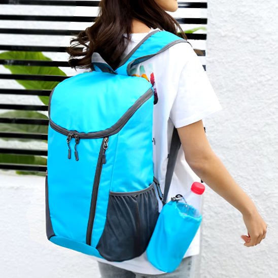 SAC A DOS - Pliable - Bleu - Rangement Innovant