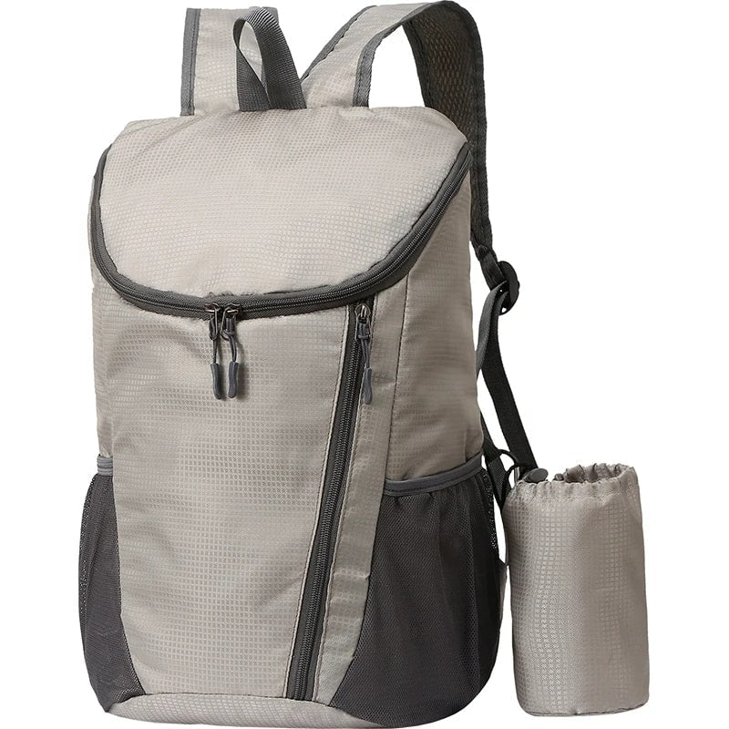 SAC A DOS - Pliable - Gris - Rangement Innovant