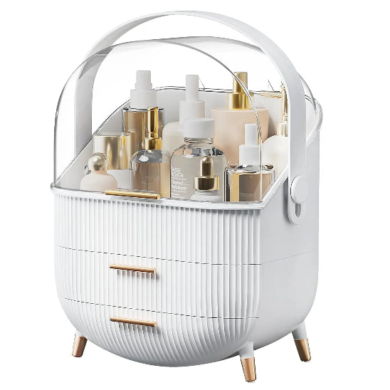 organisateur de maquillage blanc rangement innovant