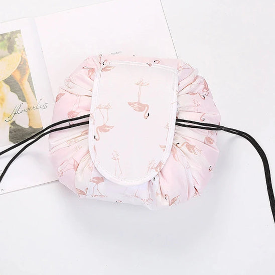 trousse maquillage pratique rose flamant rangement innovant