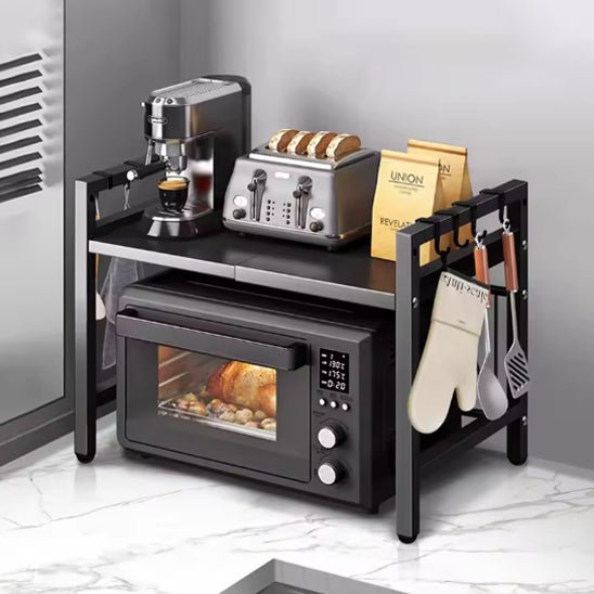 ETAGERE DE RANGEMENT enveloppant micro onde posé sur planche cuisine