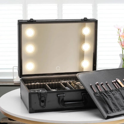 mallette maquillage led pro allumée ouverte