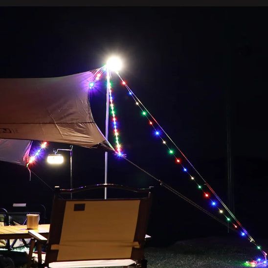 Guirlande lumineuse Design Ambiance lumière chaude allumée décoration tente camping