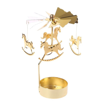 Bougeoir doré licorne