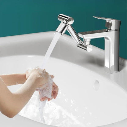 Embout robinet EcoSplash chromé ouvert eau couler sur les mains