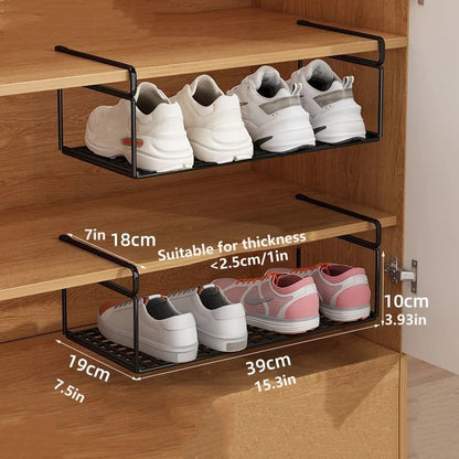 Etagère-chaussure-suspendue-rangement-innovant-noir-taille-médium-deux-pièces