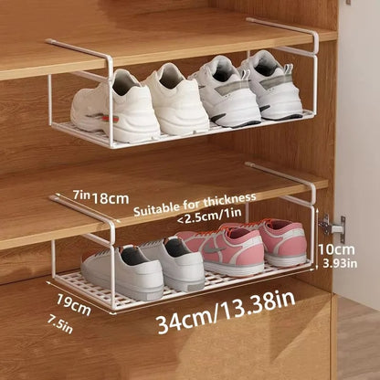 Etagère-chaussure-suspendue-rangement-innovant-blanc-taille-petite-deux-pièces