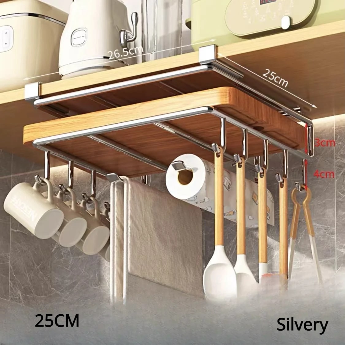 Étagère-de-rangement-innovant-argentée-taille-M-style-quatre