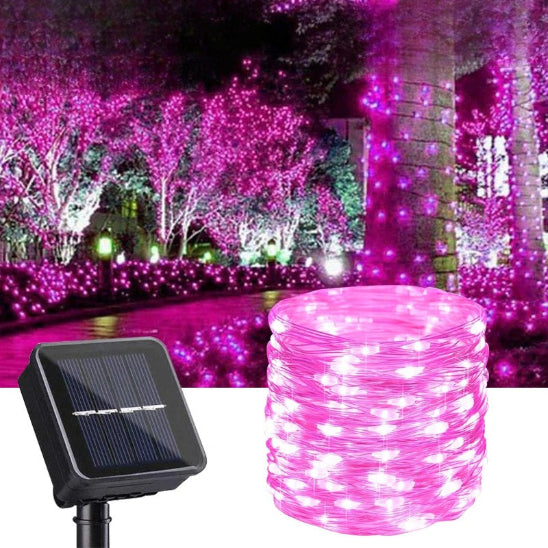 Guirlande lumineuse extérieur MagiGarden lumière rose  décoration arbres jardin