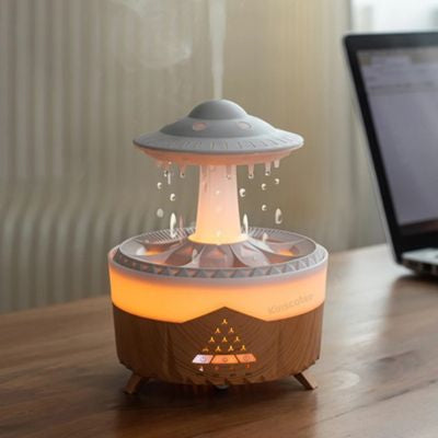 Humidificateur d air  OVNI bois posé sur bureau