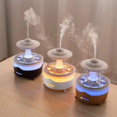 Humidificateur d air  OVNI noir blanc et bois 