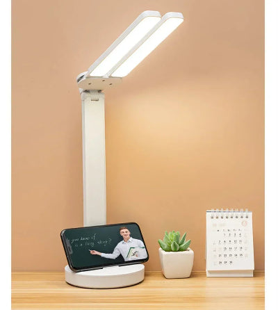 Lampe bureau LED Design deux branches allumées 