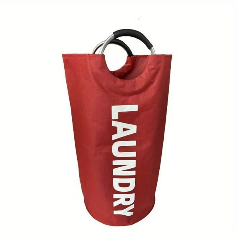 Panier-à-linge-pliable-spacieux-rangement-innovant-rouge