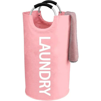 Panier-à-linge-pliable-spacieux-rangement-innovant-rose