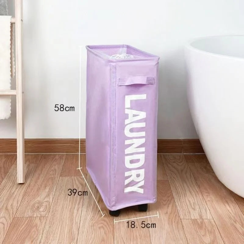 Panier à linge | Pliable avec des roulettes