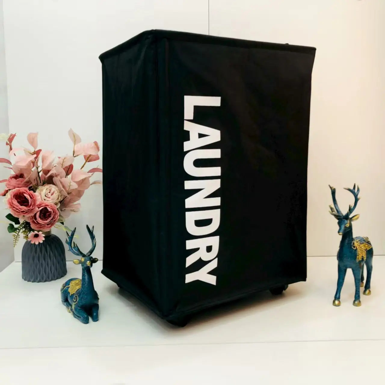 Panier à linge | Pliable avec des roulettes