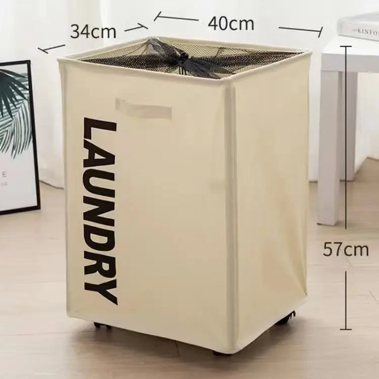 Panier à linge | Pliable avec des roulettes